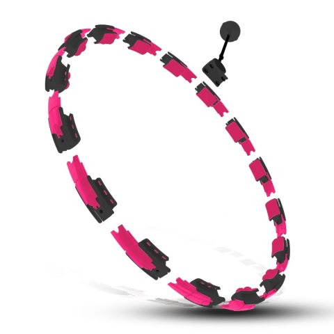 ZESTAW HULA HOP MAGNETYCZNY BLACK/PINK HHM16 Z LICZNIKIEM HMS + PAS WYSZCZUPLAJĄCY BR163 BLACK HMS