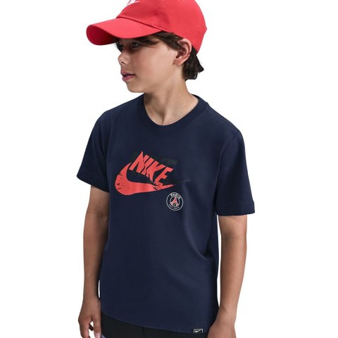 Koszulka Nike PSG Crest Tee Junior HV4987-410 S (128-137cm) granatowy Nike