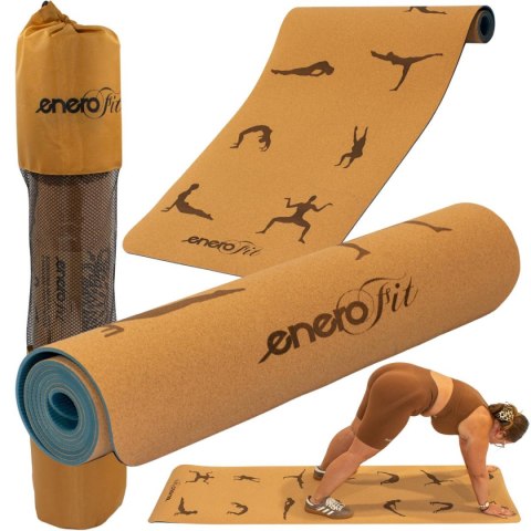 KORKOWA MATA DO ĆWICZEŃ JOGI 183x61x0.4CM ENERO FIT