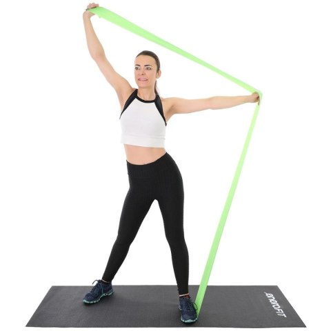 TAŚMA TRENINGOWA DO ĆWICZEŃ PILATES 2000x150x0,40MM 10-15KG ZIELONA