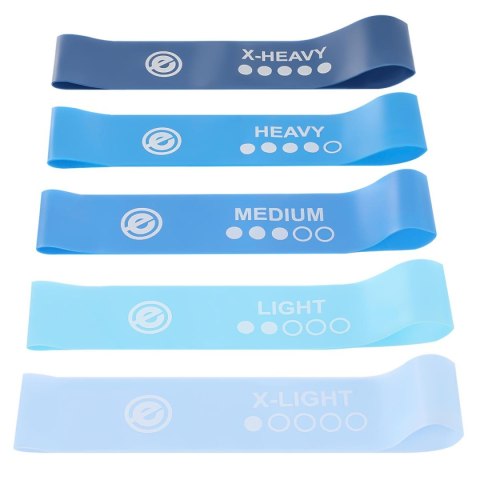 ZESTAW GUM DO ĆWICZEŃ FITNESS CROSSFIT MINI BLUE BAND 5W1 ENERO FIT