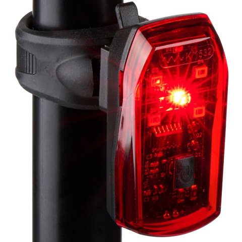 LAMPKA ROWEROWA NA TYŁ 5 LED FUNKCJA STOP CERTYFIKAT DUNLOP