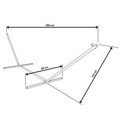 STELAŻ STOJAK DO HAMAKA METALOWY 374x91x111CM