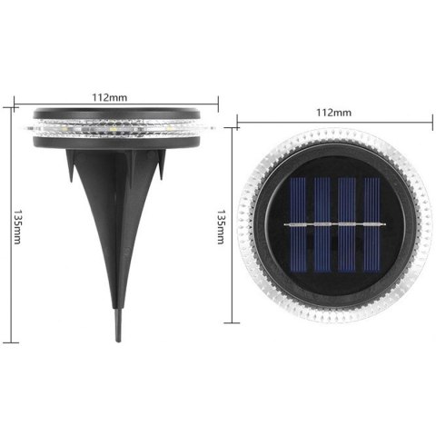 LAMPY SOLARNE DYSKOWE DO WBICIA W GRUNT LUB MONTAŻU NA ŚCIANIE 2SZT