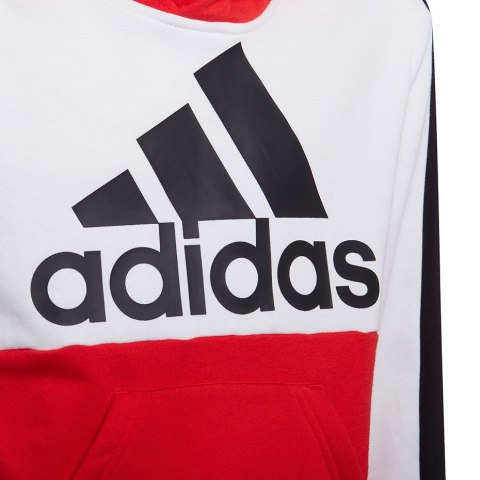 Bluza dla dzieci adidas Colorblock Fleece Hoodie czerwona HC5657 Adidas Bluza dla dzieci adidas Colorblock Fleece Hoodie czerwona HC5657 Adidas