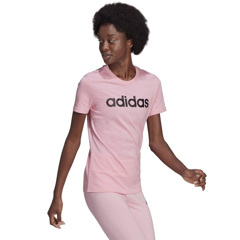 Koszulka damska adidas Loungwear Essentials Slim Logo Tee różowa HD1681 Adidas Koszulka damska adidas Loungwear Essentials Slim Logo Tee różowa HD1681 Adidas