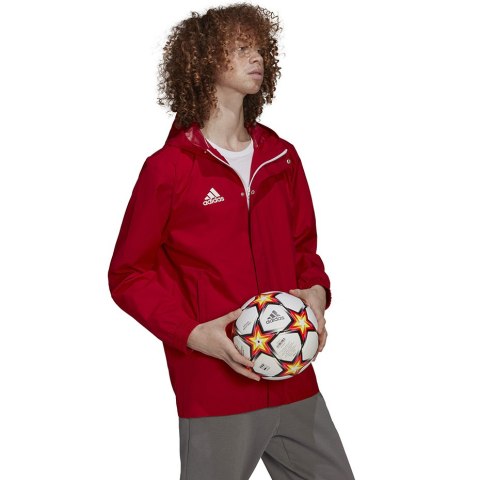 Kurtka męska adidas Entrada 22 All Weather Jacket czerwona HG6299 Adidas teamwear Kurtka męska adidas Entrada 22 All Weather Jacket czerwona HG6299 Adidas teamwear