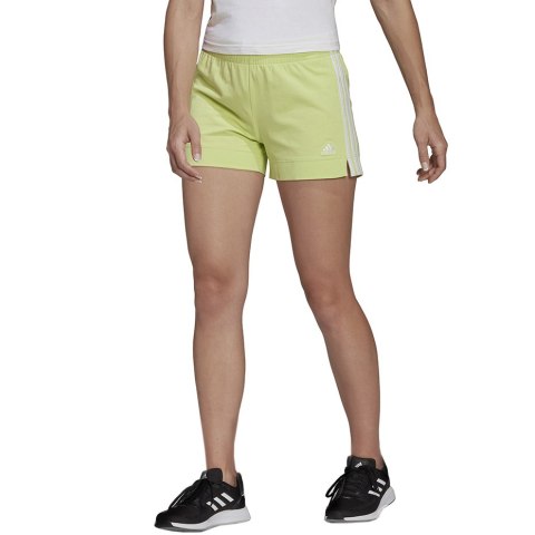 Spodenki damskie adidas Essentials Slim 3-Stripes Shorts zielone HE9361 Adidas