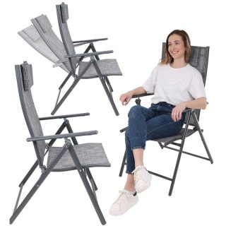 KRZESŁO OGRODOWE 57x68x106CM 2xTEXTLINE 7-POZYCYJNE Z ZAGŁÓWKIEM KPL.2SZT