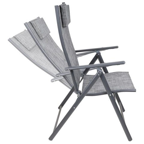 KRZESŁO OGRODOWE 57x68x106CM 2xTEXTLINE 7-POZYCYJNE Z ZAGŁÓWKIEM KPL.2SZT