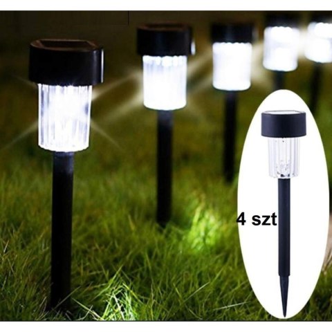 LAMPA SOLARNA PLASTIKOWA 4,5x31CM LED- KPL.4SZT