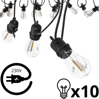 PARTY LIGHT GIRLANDA ZEWNĘTRZNA 10 ŻARÓWEK 10LED 8M 230V
