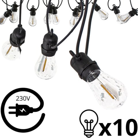 PARTY LIGHT GIRLANDA ZEWNĘTRZNA 10 ŻARÓWEK 10LED 8M 230V