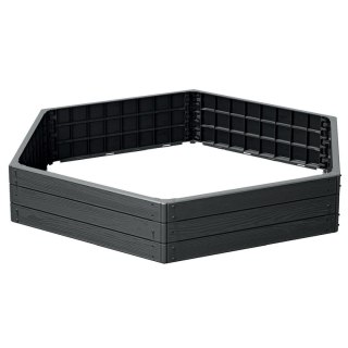 GRZĄDKA RABATKA OGRODOWA OBRZEŻE BASE WOOD 6 ELEMENTÓW ANTRACYT
