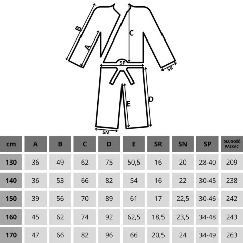 KIMONO ENERO JUDO AIKIDO 130CM NIEBIESKIE