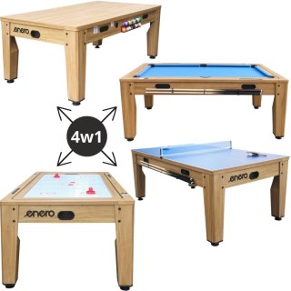 STÓŁ DO MULTIGIER 4W1 BILARD TENIS STOŁOWY CYMBERGAJ STÓŁ JADALNY 214x121.6x81.3CM WOODEN ENERO