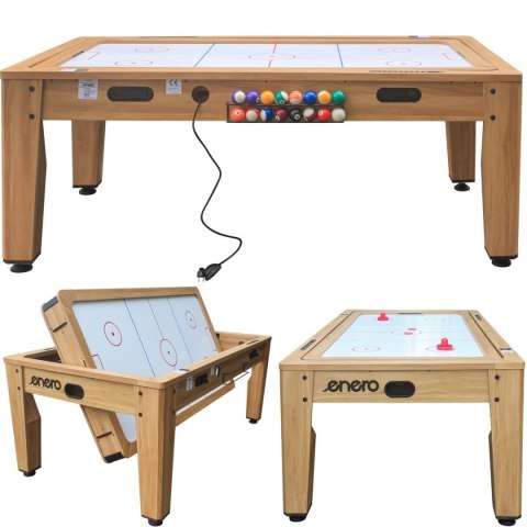 STÓŁ DO MULTIGIER 4W1 BILARD TENIS STOŁOWY CYMBERGAJ STÓŁ JADALNY 214x121.6x81.3CM WOODEN ENERO