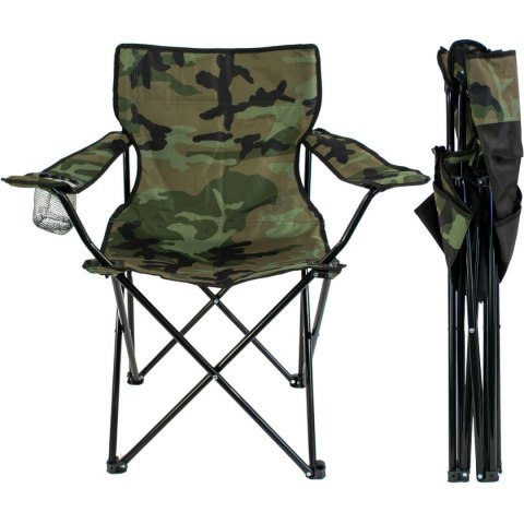 KRZESŁO TURYSTYCZNE SKŁADANE 50X50X80CM CAMUFLAGE ENERO CAMP