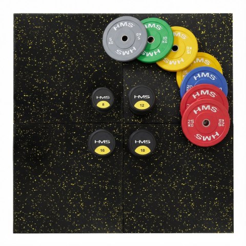 POS35 PODŁOGA GUMOWA POD SPRZĘT FITNESS Z WYPUSTKAMI BLACK/YELLOW II GATUNEK INNY