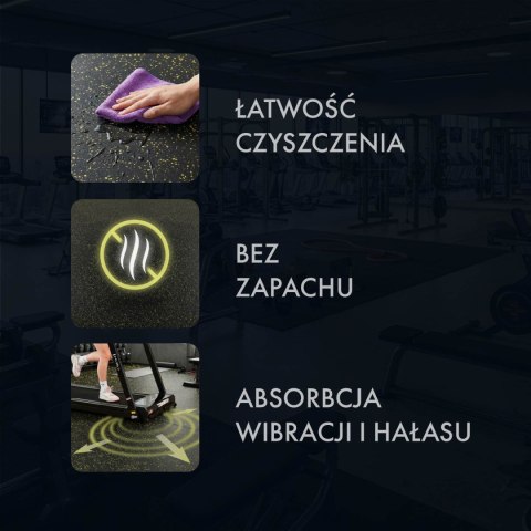 POS35 PODŁOGA GUMOWA POD SPRZĘT FITNESS Z WYPUSTKAMI BLACK/YELLOW II GATUNEK INNY