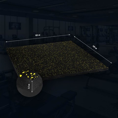 POS35 PODŁOGA GUMOWA POD SPRZĘT FITNESS Z WYPUSTKAMI BLACK/YELLOW II GATUNEK INNY