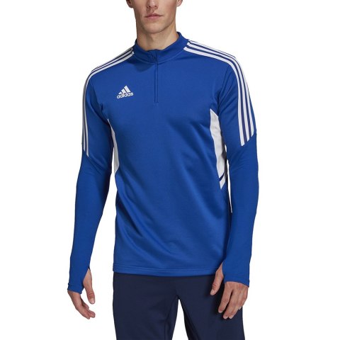 Bluza męska adidas Condivo 22 Training 1/2 zip niebiesko-biała HA6271 Adidas teamwear Bluza męska adidas Condivo 22 Training 1/2 zip niebiesko-biała HA6271 Adidas teamwear