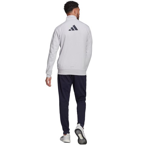 Dres męski adidas Logo Graphic Track Suit szaro-granatowy H61134 Adidas Dres męski adidas Logo Graphic Track Suit szaro-granatowy H61134 Adidas