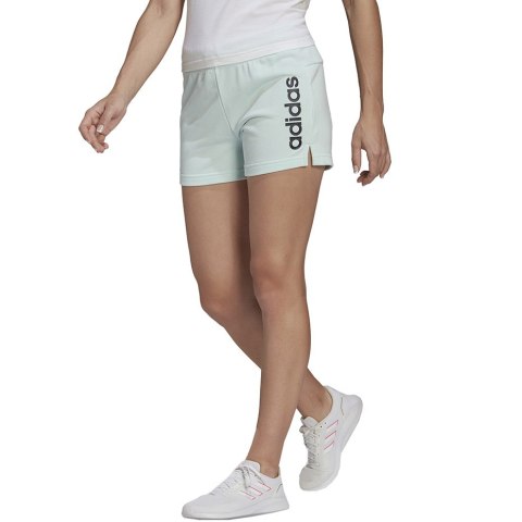 Spodenki damskie adidas Essentials Slim Logo Shorts turkusowe HE9363 Adidas Spodenki damskie adidas Essentials Slim Logo Shorts turkusowe HE9363 Adidas