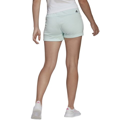 Spodenki damskie adidas Essentials Slim Logo Shorts turkusowe HE9363 Adidas Spodenki damskie adidas Essentials Slim Logo Shorts turkusowe HE9363 Adidas