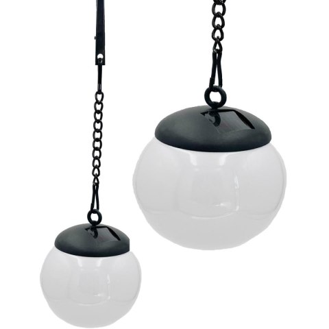 LAMPA SOLARNA PLASTIKOWA KULA WISZĄCA NA KLIPS 10X30CM KPL.2SZT