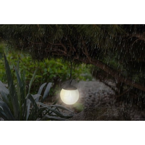 LAMPA SOLARNA PLASTIKOWA KULA WISZĄCA NA KLIPS 10X30CM KPL.2SZT