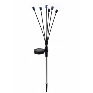 LAMPA SOLARNA TAŃCZĄCE NA WIETRZE KULECZKI BIAŁE 6 LED 72CM ZIMNY BIAŁY