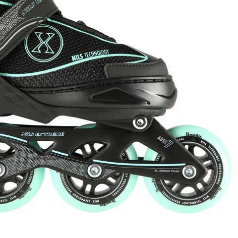 NA11008 CZARNO-MIĘTOWY ROZM. M (35-38) ŁYŻWOROLKI NILS EXTREME NILS EXTREME