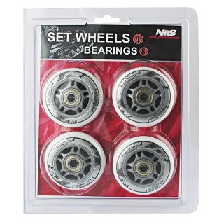 PU 70x24 82A BIAŁE (4 szt.) + ABEC-7 (8 szt.) ZESTAW NILS EXTREME NILS EXTREME