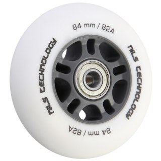 PU 84x24 82A BIAŁE MATOWE (4 szt.) + ABEC-9 CHROME (8 szt.) ZESTAW NILS EXTREME NILS EXTREME