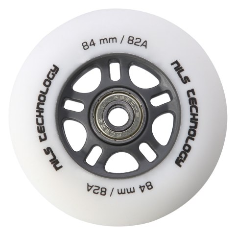 PU 84x24 82A BIAŁE MATOWE (4 szt.) + ABEC-9 CHROME (8 szt.) ZESTAW NILS EXTREME NILS EXTREME