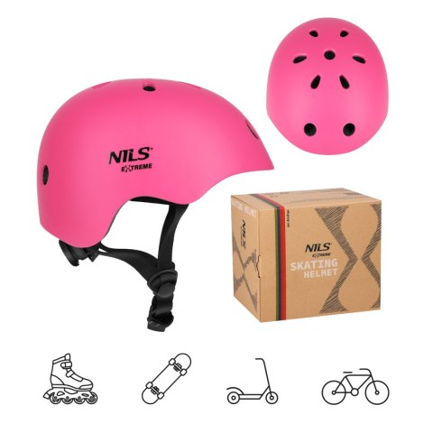 MT301 KASK RÓŻOWY S(52-56CM) NILS EXTREME NILS EXTREME
