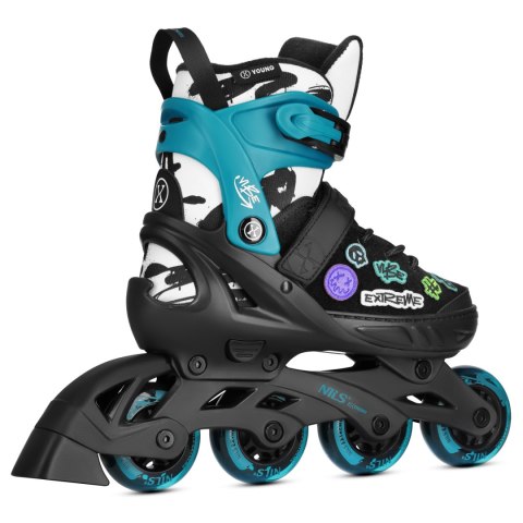 NA2053A ŁYŻWOROLKI VIBE TURKUSOWE ROZM. XS(29-32) NILS EXTREME NILS EXTREME