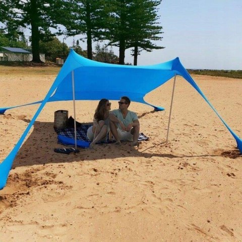 PAWILON TURYSTYCZNY PLAŻOWY PRZECIWSŁONECZNY OBCIĄŻANY PIASKIEM LYCRA 2.1X2X1.5M