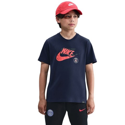 Koszulka Nike PSG Crest Tee Junior HV4987-410 XL (158-170cm) granatowy Nike