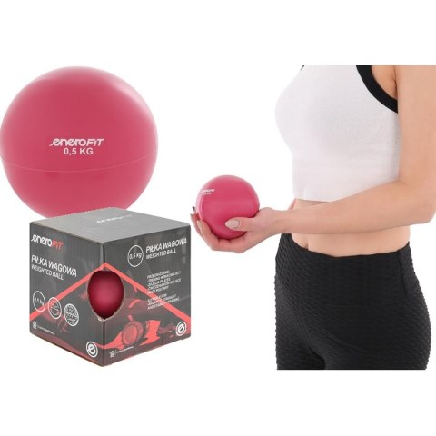 PIŁKA WAGOWA Z OBCIĄŻENIEM 0,5KG RÓŻOWA ENERO FIT