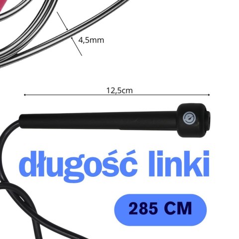 SKAKANKA SZYBKOŚCIOWA PVC 285CM CZARNA ENERO FIT