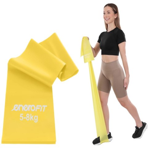 TAŚMA TRENINGOWA DO ĆWICZEŃ PILATES 2000x150x0,25MM 5-8KG ŻÓŁTA