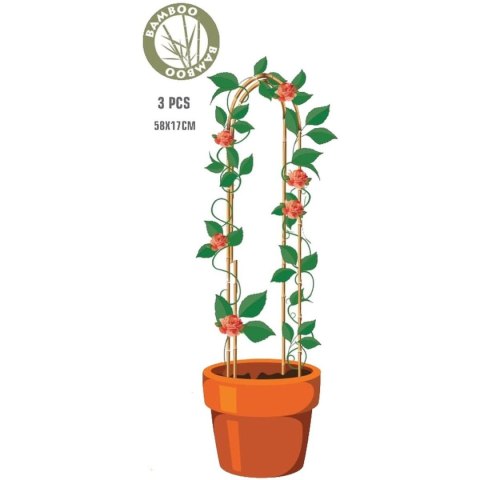 PODPORA DO ROŚLIN BAMBUSOWA ŁUK 58CM 3SZT
