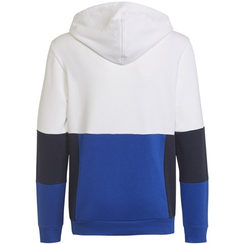 Bluza dla dzieci adidas Colourblock Hoodie biało-niebieska HG6826 Adidas Bluza dla dzieci adidas Colourblock Hoodie biało-niebieska HG6826 Adidas