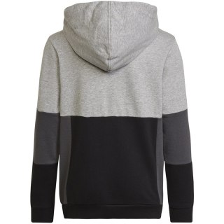 Bluza dla dzieci adidas Colourblock Hoodie szaro-czarna HN8563 Adidas