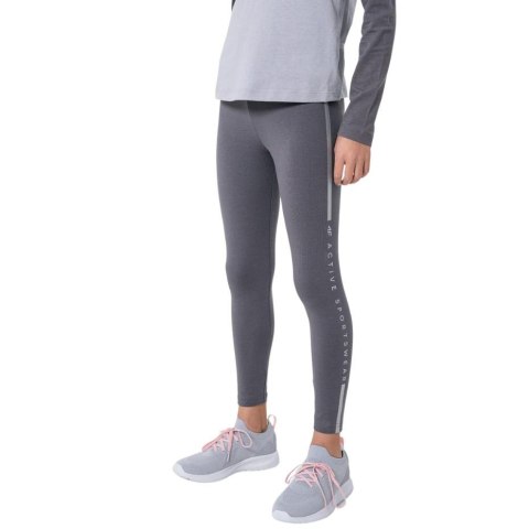 Legginsy dla dziewczynki 4F szare HJZ22 JLEG002 23S 4F