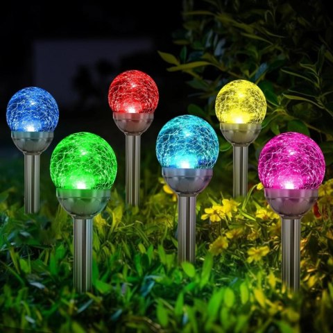 LAMPA SOLARNA SZKLANA KULA 7,5x34CM RGB