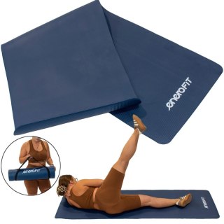 MATA FITNESS NBR ANTYPOŚLIZGOWA 183x60x1CM NIEBIESKA + POKROWIEC ENERO FIT