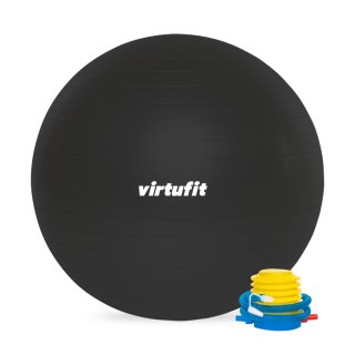 VIRTUFIT PIŁKA GIMNASTYCZNA ANTI-BURST PRO Z POMPKĄ CZARNA 65 CM VirtuFit